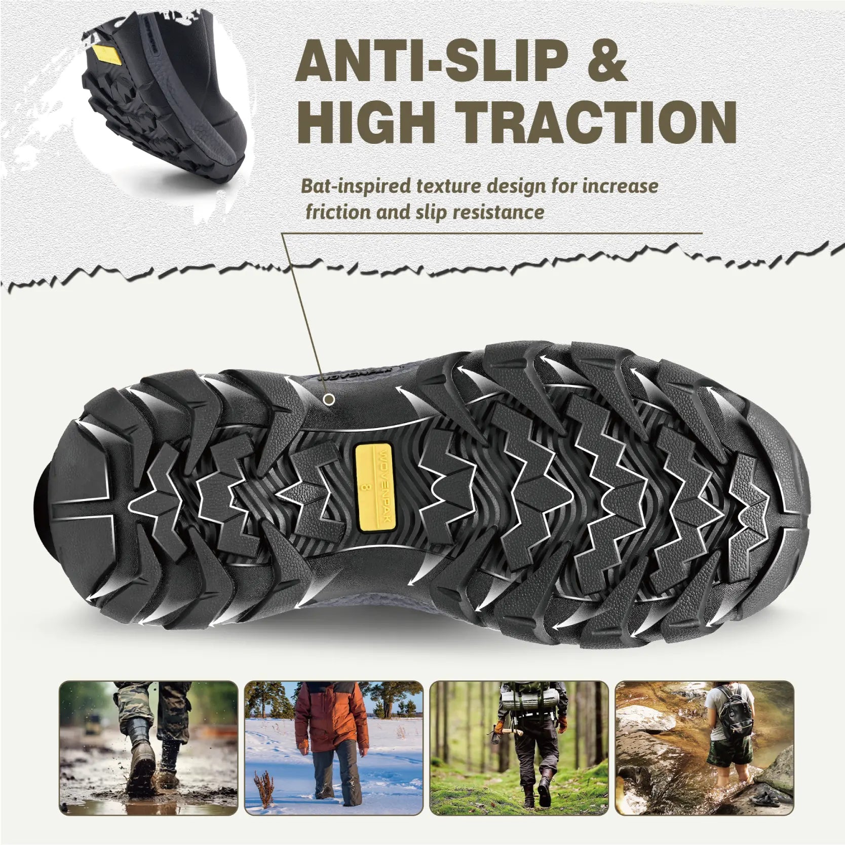 WOVENPAK Rubber Hunting Boots for Men - Wovenpak