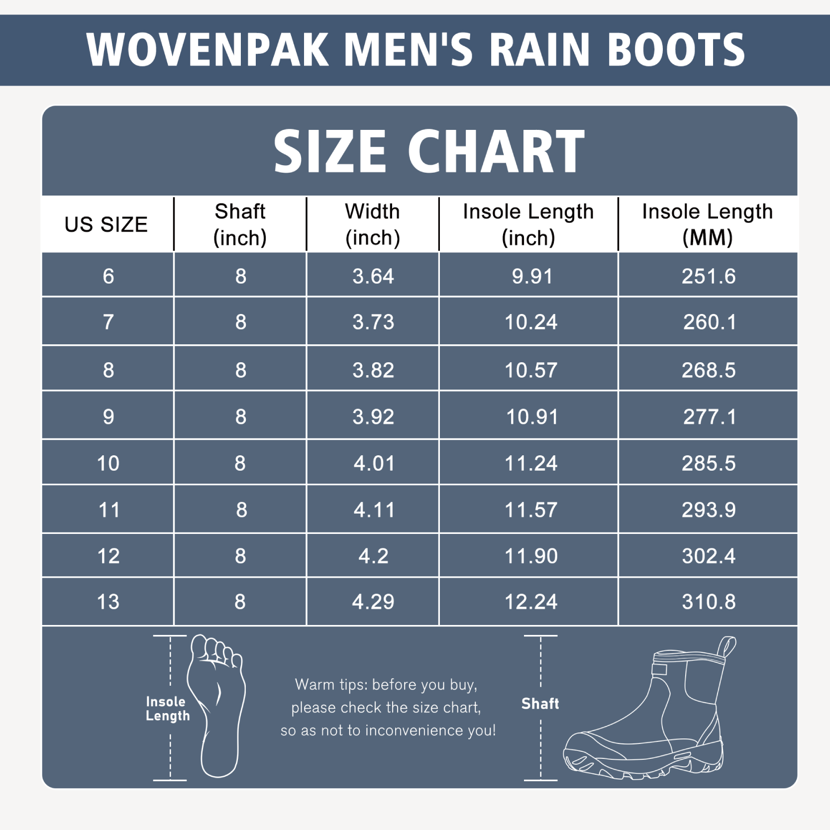 WOVENPAK Rubber Boots for Men - Wovenpak