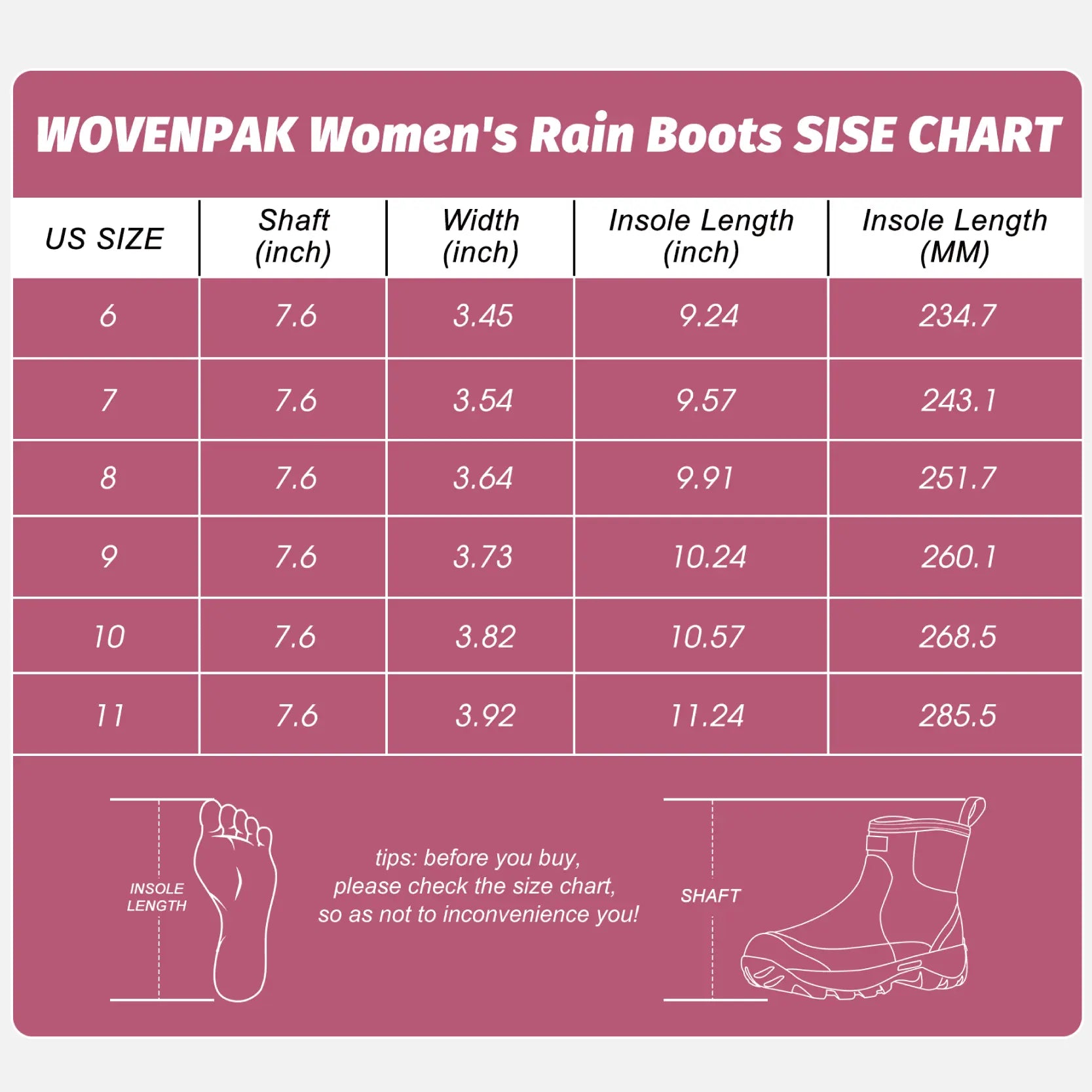 Neoprene Rubber Rain Boots Waterproof Women - Wovenpak