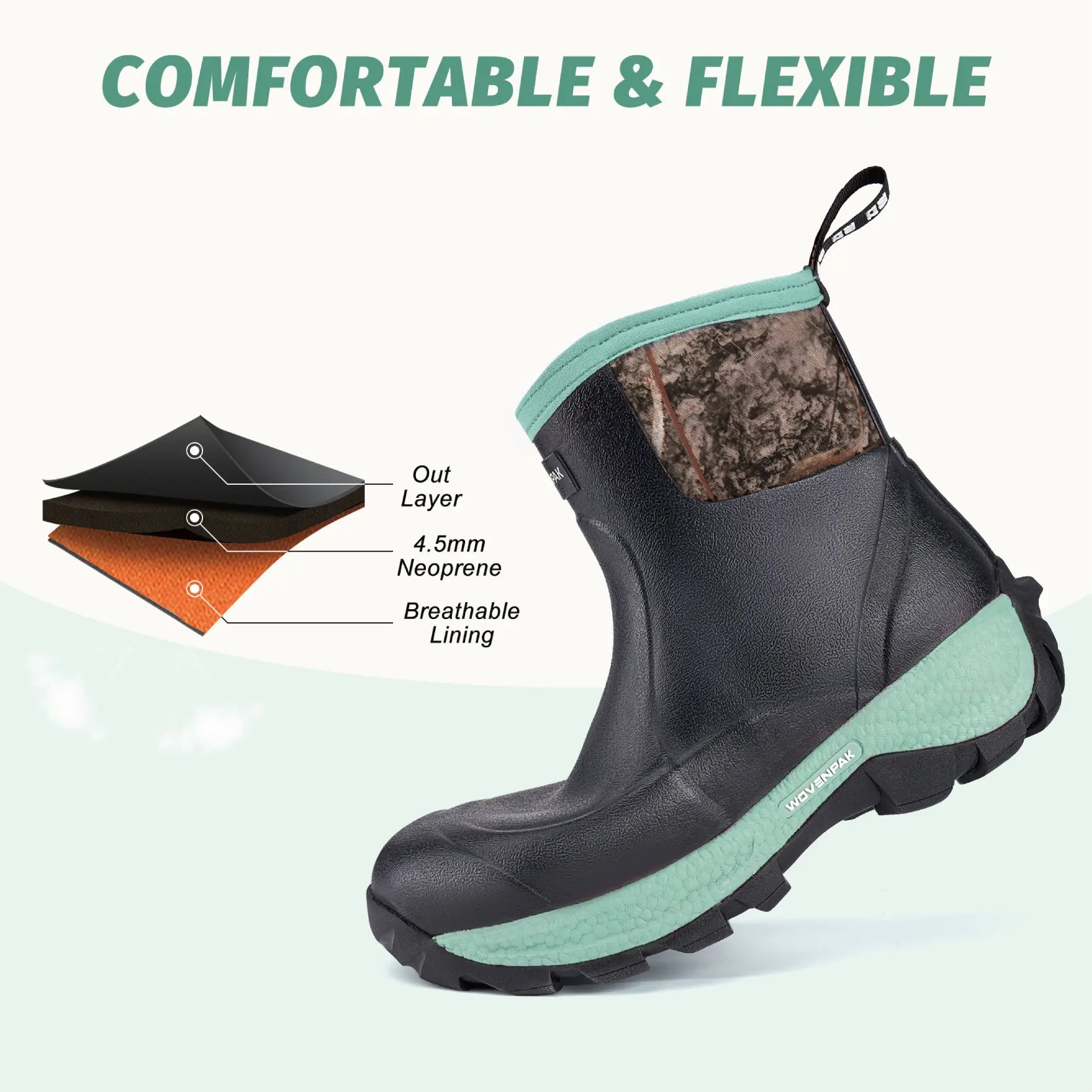Neoprene Rubber Rain Boots Waterproof Women - Wovenpak