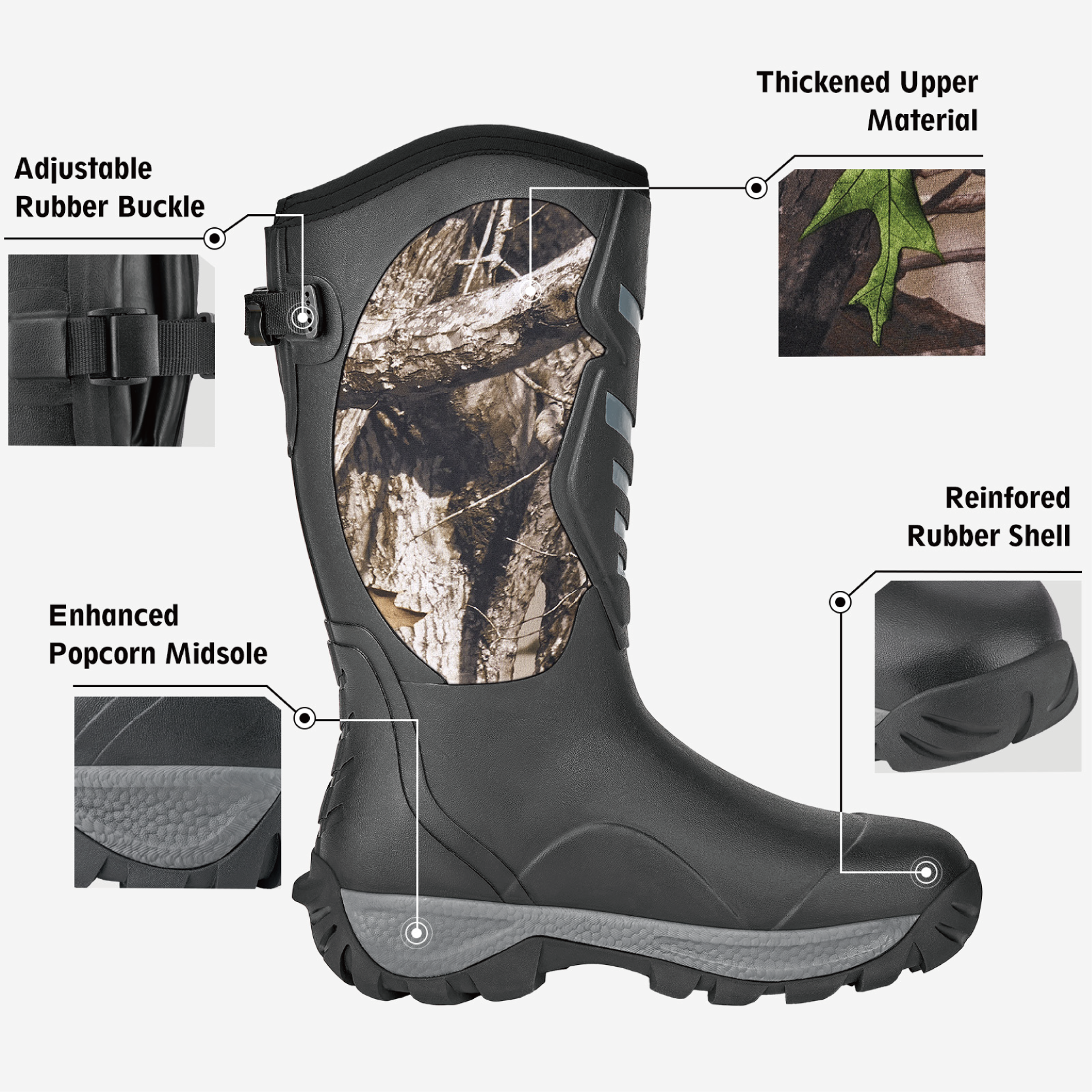 WOVENPAK Rubber Hunting Boots for Men Waterproof - Wovenpak
